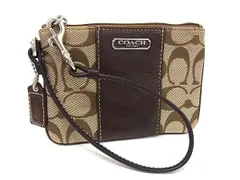 ■美品■ COACH コーチ シグネチャー キャンバス×レザー ポーチ マルチケース 小物入れ レディース ブラウン系 DL6376