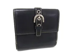 COACH コーチ レザー 二つ折り 財布 ウォレット 小銭入れ 札入れ カード入れ メンズ レディース ブラック系 DL6804