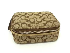COACH コーチ ミニシグネチャー キャンバス マルチケース 小物入れ メンズ レディース ブラウン系 DL7523