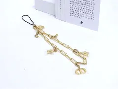 ■新品同様■ ChristianDior クリスチャンディオール スター 星 ストラップ キーホルダー バッグチャーム ゴールド系 DL7512
