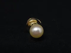 ■美品■ MIKIMOTO ミキモト 本真珠 アコヤ真珠 パール 約8mm ピンブローチ ピンバッジ アクセサリー アイボリー系 DL7436