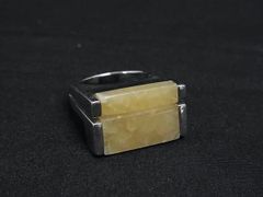 宇宙を身近にアルタイ隕石(メテオライト) 10x10mm スクエア 指輪リング
