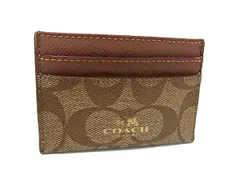 ■美品■ COACH コーチ F63279 シグネチャー PVC×レザー カードケース パスケース カード入れ 定期入れ ブラウン系 DL8037