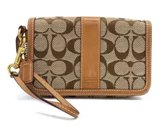 ■美品■ COACH コーチ シグネチャー キャンバス×レザー ポーチ マルチケース 小物入れ メンズ レディース ブラウン系 DL8059