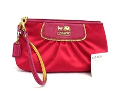 ■美品■ COACH コーチ ナイロン×レザー ポーチ マルチケース 小物入れ レディース ピンク系 DL8067