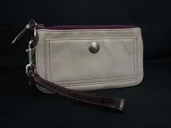 COACH コーチ レザー ポーチ マルチケース 小物入れ レディース メンズ ライトグレー系×パープル系 DL8083