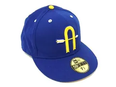 ■美品■ NEWERA ニューエラ キャンバス ベースボールキャップ 帽子 表記サイズ 60.6cm メンズ ブルー系×イエロー系 DL9645