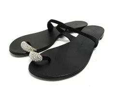 ■美品■ GIUSEPPE ZANOTTI ジュゼッペザノッティ レザー ラインストーン サンダル サイズ36 (約23cm) 靴 シューズ ブラック系 DL9750のサムネイル