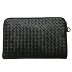 BOTTEGA VENETA(ボッテガヴェネタ) クラッチバッグ イントレチャート 黒 レザー