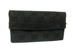 GUCCI グッチ キャンバス×レザー GG柄 ポケットティッシュケース レディース メンズ ブラック系 DM0072