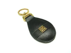 GIVENCHY ジバンシィ レザー バッグチャーム キーホルダー キーリング メンズ レディース ブラック系×ゴールド系 DM0287のサムネイル