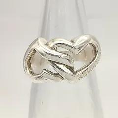 【美品】MOSCHINO　モスキーノ　ダブルハートリング　SILVER　シルバー925　11号　5.0g