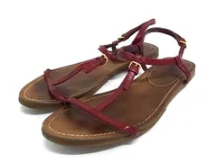 miumiu ミュウミュウ パテントレザー サンダル 表記サイズ 37 (約24cm) 靴 シューズ レディース ボルドー系 DM1243