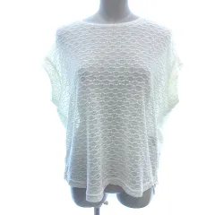 セシルマクビー CECIL McBEE ニット カットソー Uネック ボーダー フレンチスリーブ M 黄色 イエロー /AU ●RY