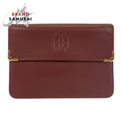CARTIER カルティエ ヴィンテージ マストライン ボルドー ゴールド金具 レザー クラッチバッグ セカンドバッグ メンズ 600737【中古】