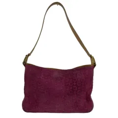 CELINE(セリーヌ) ショルダーバッグ Cマカダム柄 ピンク×ブラウン レザー