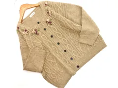 SM2 サマンサモスモス ウール混 刺繍 ケーブル編み カーディガン sizeF/ブラウン ◇■ レディース