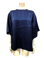 【中古】UNITED ARROWS　ユナイテッドアローズ　ブラウス　トップス　ネイビー　日本製　freeサイズ＿S02＿＿セルモアから出品＿s-0275-r02