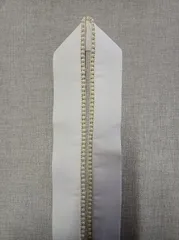 簡易パール付重ね衿  白　パール　ポリエステルちりめん