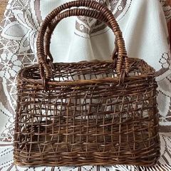 津軽伝統工芸品 あけび蔓細工かごバッグ 縦 横 約30センチ マチ10