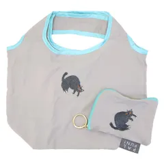 【メール便】ショッピングバッグ ポーチ付ミニエコバッグ ラウンドミュー ねこ フレンズヒル お買い物かばん ショッピングバッグ かわいい グッズ 