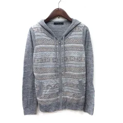 ページボーイ PAGE BOY ジャケット パーカー ニット 長袖 総柄 M マルチカラー /YI