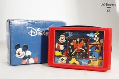 Bk2635 Disney ディズニー ミッキー レトロ 時計 目覚まし時計 昭和レトロ アナログ置時計 アラーム機能付 イラスト回転 希少