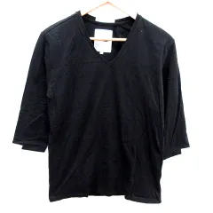 アーバンリサーチ URBAN RESEARCH カットソー Vネック 七分袖 40 L 黒 ブラック /RT