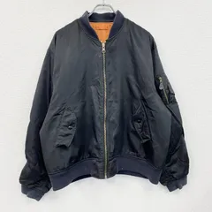 古着 used　MA-1/ブルゾン　フライトジャケット　リバーシブル　黒　ブラック　橙色　オレンジ【値引き交渉OK！】