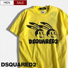 【定価42,900円(税込)】DSQUARED2 ディースクエアード 　大人のラグジュアリーカジュアルを演出する上質コットンとキャッチーなデザインでヌケ感抜群！ツインズラビット＆ブランドロゴ入りクルーネックTシャツ！カットソー 半袖 うさぎ S74GD1136