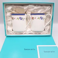 TIFFANY&Co マグカップ ティファニー フローラル Tiffany Floral ペア マグカップセット ２個セット 箱付き 未使用 保管品  食器 ブランド食器 花柄 フラワー 【11462】
