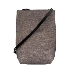 GANNI(ガニー) ショルダーバッグ - ピンク×ダークブラウン ラメ/ミニバッグ レザー