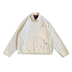 Polo by Ralph Lauren / ポロバイラルフローレン 90's キャンバス地 スウィングトップ オフホワイト 裏地チェック ポニー刺繡 Lサイズ