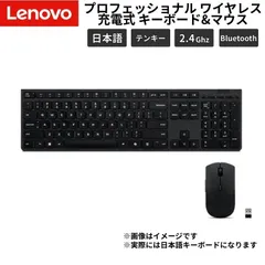 Lenovo ワイヤレスキーボード マウス セット 充電式 日本語 Bluetooth 2.4GHz マルチデバイス対応 フルサイズ IP5X Copilotキー 4X31R64335 【キーボード足欠損】 (PZ024835)