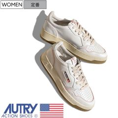 [정가 39,600엔(부가세 포함)]AUTRY-오토리- 업그레이드한 럭셔리로 품위 1 다리!두꺼운 EVA 소재의 깔창 & 파일 소재로 쾌적한 신었을 때의 감촉 가죽 콤비스 니커[MADALST-메달리스트-] 성조기 염소 가죽 구두 슈즈 화이트×
