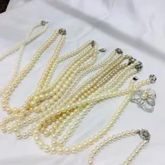 S【ヴィンテージ】パールアクセサリー セット  ネックレス  真珠 冠婚葬祭 卒業式 入学式 デザインアクセサリー レディースアクセサリー