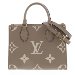 LOUIS VUITTON ルイ・ヴィトン オンザゴー PM ハンドバッグ M45779 レディース モノグラムアンプラント グレージュ 中古