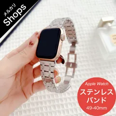 【Apple Watch Series 11・Ultra・SE・49mm/46mm/45mm/44mm/42mm/41mm/40mm】バンド アップルウォッチ ベルト ステンレス レディース おしゃれ ウルトラ メンズ Dバックル（シルバー）❷