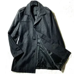 HIROKO KOSHINO homme collection★上級&希少LL★シェパードチェック 比翼コート ジャケット ギンガムチェック 黒灰 ヒロココシノ レナウンのサムネイル