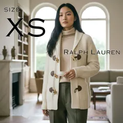【美品】Ralph laurenラルフローレン コットン混トグルボタンニットカーディガン XS (JPN S) アイボリー【古着】【中古】【送料無料】
