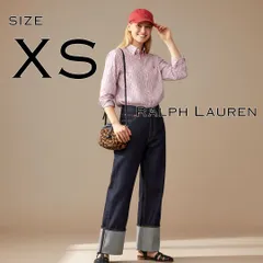 【極美品】Ralph laurenラルフローレン コットン製 ノンアイロン マルチカラーストライプ柄シャツ XS (JPN M) マゼンダ【古着】【中古】【送料無料】