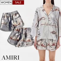 【定価176,000円(税込)】AMIRI -アミリ- 都会的な大人カジュアルを演出する！肌触り滑らかな最高級シルク生地を使ったラグジュアリーな1本！ペガサス柄 シルクショーツ ショートパンツ 絹 Pegasus Print Silk Shorts 短パン ラ