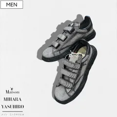 【定価51,700円(税込)】Maison MIHARA YASUHIRO - メゾン ミハラヤスヒロ - オリジナルソールを使用！ブラッシュド シュリンクレザーローカットベルクロスニーカー シューズ 靴 