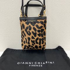 ☆AKO☆　GIANNI CHIARINI ヒョウ柄 2wayバッグ 美品 ✨極美品✨ジャンニキャリーニ 2WAY ショルダーバッグ イタリア製