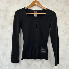 HARLEY DAVIDSON ロンT 長袖カットソー レディース ブラック ウイング Mサイズ プリント