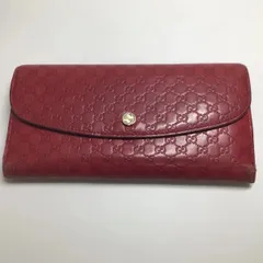【GUCCI/グッチ】GG柄 レザー 長財布 レッド