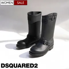 【定価83,600円(税込)】DSQUARED2 ディースクエアード 雨の日でも足元から差をつけてくれるラグジュアリーな１足！エンジニアブーツモチーフ レインブーツ  長靴 雨具 シューズ  エンジニアブーツ ラバー ロゴ S83AB0157  イタリア製 レ