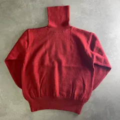 【T-69】PAPF MAGIC ウール100％ タートルネックニット 赤 S相当 ハイネック 長袖 シンプル 無地 秋冬 定番 レディース トップス