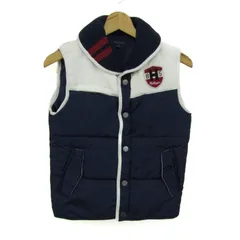 トミーヒルフィガー ベスト 中綿ジャケット アウター メンズ Mサイズ ネイビー×ホワイト TOMMY HILFIGER 【中古】