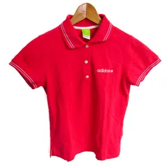 アディダス ポロシャツ 半袖 コットン100% スポーツウエア トップス レディース Lサイズ ピンク adidas 【中古】